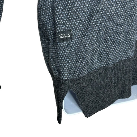 Rails Mens Rune Birdseye Wool Blend Crew Sweater Blue Knit Pullover SZ. XL - Picture 10 of 15